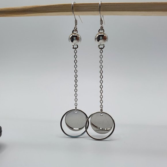 925 sterling silver cubic tassel earring for Woman, J417 - Picture 2 of 2